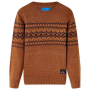 Детски плетен пуловер, коняк, 116(SKU:14491