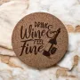 Лазерно гравирани коркови подложки за чаши - ВИНО, снимка 5