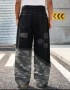 Нови черни камуфлаж baggy дънки Casual Loose Fit Jeans панталони карго Л/34, снимка 3