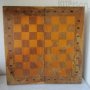 Стара дървена кутия за шах и табла 47 см, за игра