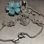 Сребърно колие със сини камъни , снимка 7