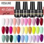 ROSALIND Нови 40 цвята гел лак серия Summer Color - Етикет на български, сертифицирани продукти., снимка 1 - Продукти за маникюр - 32623175