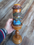 Немски дървен свещник със свещ ръчна изработка , снимка 2