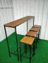 Бар столове и бар маса от дърво и метал за заведения и дома масив ръчна изработка , снимка 3