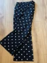 Уникален нов  елегантен ежедневен панталон вискоза черен на бели точки , снимка 3