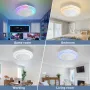Вентилатор за таван със светлини RGB, 50 см модерен LED с дистанционно, 3 скорости, бял, снимка 6