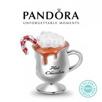 Талисман Пандора сребро 925 Pandora Hot Chocolate. Колекция Amélie, снимка 1 - Гривни - 39212593