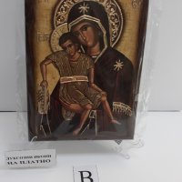 Икона на платно А5 на Пресвета Майка Богородица Закрилница - ръчна изработка . Модел В., снимка 2 - Икони - 37797062