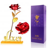 24K Gold Rose Златна роза Луксозен подарък за Св. Валентин , 8-ми март, снимка 2 - Подаръци за жени - 39619673