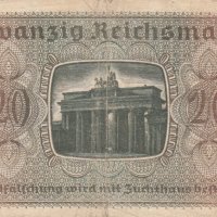 20 марки 1939, Германия, снимка 2 - Нумизматика и бонистика - 38975303