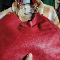 MICHAEL Michael Kors

 естествена кожа червена чанта,ТРИ прегради , снимка 13 - Чанти - 43118730
