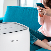 Мобилен климатик Tesla TTKA-12CHW Wi-Fi, 12000 BTU, Клас А, Функция за отопление, Функция за заспива, снимка 4 - Климатици - 36564028
