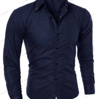 Мъжка модна универсална риза с дълъг ръкав, 5цвята - 024, снимка 3 - Ризи - 39828745