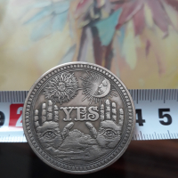 Голяма таро гадателска монета Да/Не Yes/No coin, Ф3,8см, цинкова сплав, снимка 2 - Други игри - 36411025