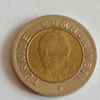 Монета 1 лира ТУРЦИЯ  2008 година за колекция декорация- 18696, снимка 5 - Нумизматика и бонистика - 32726216