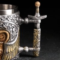 4310 3D чаша череп с меч сувенирна халба подарък за мъж, 400ml, снимка 5 - Чаши - 43367790