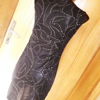 Черна официална къса рокля със златист ефект ХС/С, снимка 3 - Рокли - 32888750