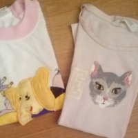 Две памучни блузки за момиченце, снимка 1 - Детски Блузи и туники - 26228253