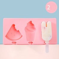 Силиконова форма за сладолед за многократна употреба с пластмасови дръжки , снимка 1 - Форми - 42974270
