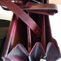 Луксозна мъжка бизнес чанта, тъмно бордо, 3+1+1 отделения, истинска кожа, снимка 8 - Чанти - 37178529