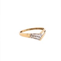 Златен дамски пръстен 1,10гр. размер:56 14кр. проба:585 модел:21634-5, снимка 3 - Пръстени - 43944947