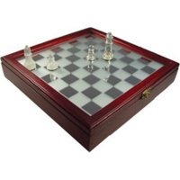  Шах стъкло в дървена кутия, снимка 3 - Шах и табла - 28017015