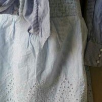 Летен сет от пола, бюстие и риза в синьо и бяло🍀❤M,M/L❤🍀арт.4283, снимка 4 - Комплекти - 36945508
