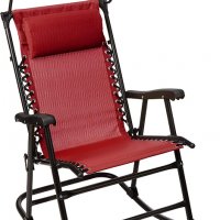 Сгъваем люлеещ се стол със сенник Amazon Basics - червен, снимка 1 - Столове - 39024119