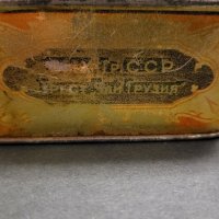 Стара метална кутия от грузински чай СССР 1936-48, снимка 2 - Антикварни и старинни предмети - 40696491
