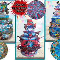 Картонени торти и парти артикули за момчета-авторски дизайн,фотопечат, снимка 1 - Подаръци за рожден ден - 44866479