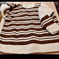 Пролетно намаление на21лв-УНИСЕКС,Ръчно плетен пуловер-100%истинска вълна, снимка 2 - Блузи с дълъг ръкав и пуловери - 39641102