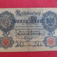 Райх банкнота  20 марки 1914г. Германия перфектна за колекция 28306, снимка 5 - Нумизматика и бонистика - 37152758