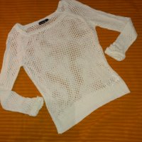 🔚🆒"Esmara"снежно бяла мрежеста блуза , снимка 2 - Блузи с дълъг ръкав и пуловери - 27048353