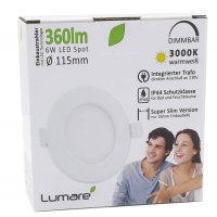 LED панели за вграждане LUMARE 6W - влагоустойчиви, димируеми, снимка 4 - Лампи за баня - 40055720
