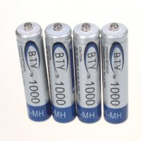 4 бр AAA 1000 mAh 1.2V Ni-MH акумулаторни батерии акумулаторна батерия презареждащи за MP3 фотоапара, снимка 7 - Друга електроника - 26444452