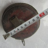 Стара ролетка 10 метра,  ролетка за мерене, кожа месинг маркировка, снимка 4 - Антикварни и старинни предмети - 32607772