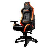 Геймърски стол COUGAR Armor S Ергономичен геймърски стол Черно - оранжев Дишащата PVC кожа, снимка 6 - Столове - 33391490