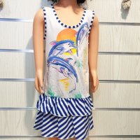 Нова детска моряшка рокля с трансферен печат Делфинчета, два модела, снимка 16 - Детски рокли и поли - 29030096