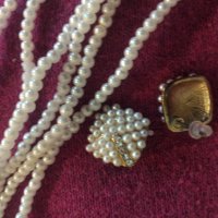 Колие и обици с перли, снимка 7 - Бижутерийни комплекти - 43829636