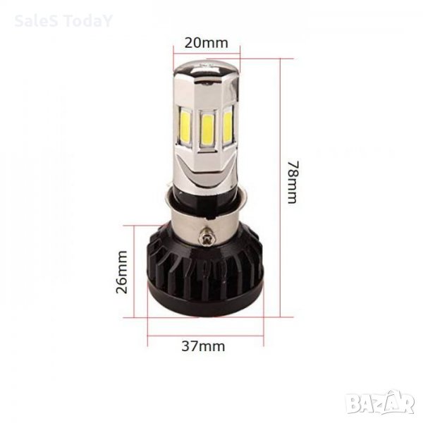 LED крушка за мотор , крушка за мотоциклет, 1бр., бял, снимка 1