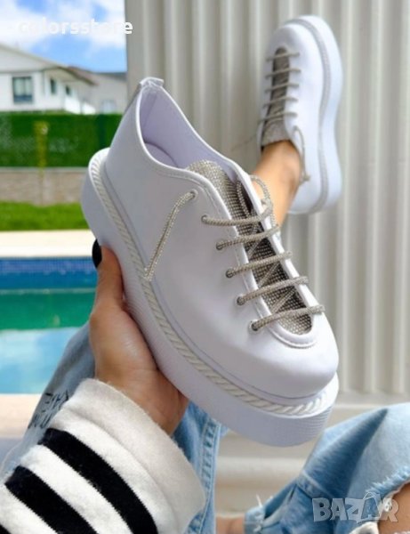 Равни кецове - бяла кожа - MP40, снимка 1