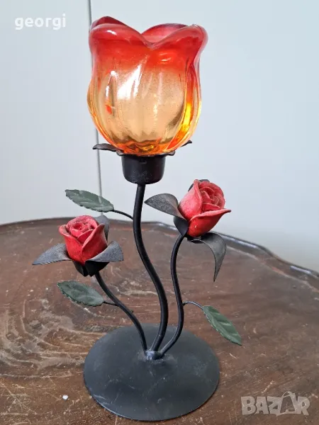 свещник роза  19/3, снимка 1