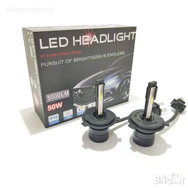 Диодни крушки H4 50W - 3500, снимка 1