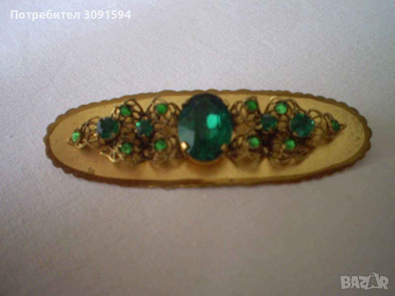 брошка -Игла с кристали от 40-те години, снимка 1