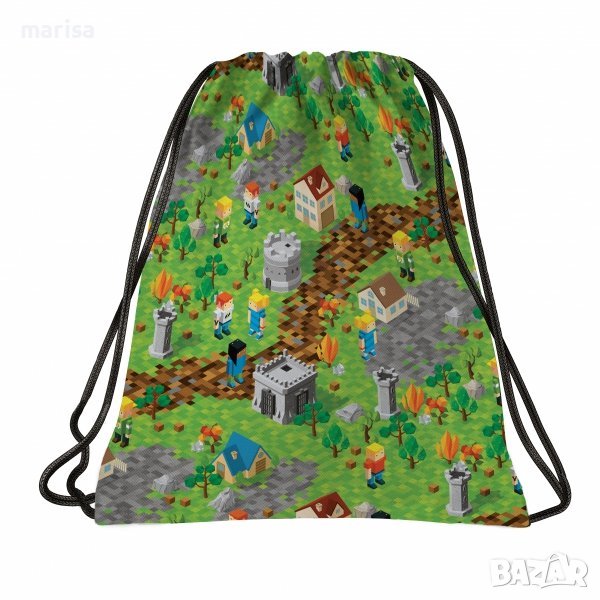 Торба за спорт BackUP GAME LEVEL, за фенове на Minecraft Код: 089703 , снимка 1