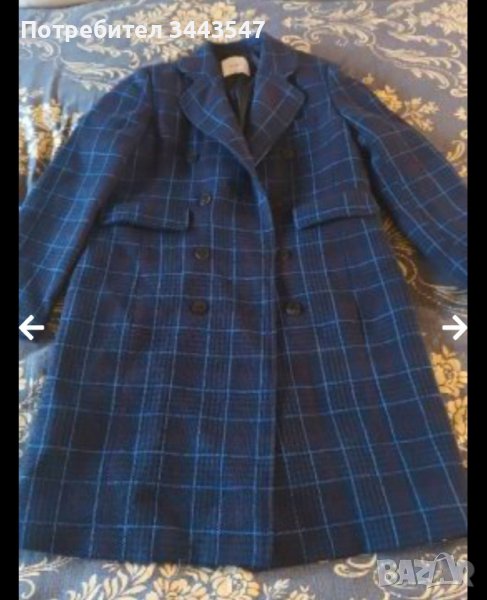 Палто тъмно синьо каре.Марка МGO, снимка 1