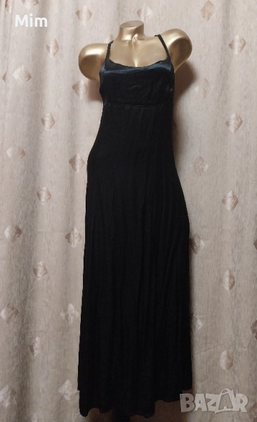ZARA M Черна, сатенена, дълга нощница , снимка 1