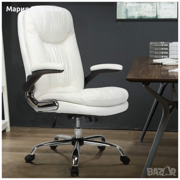 Ергономичен офис стол с мека седалка и облегалка YMS-3286-WT, снимка 1