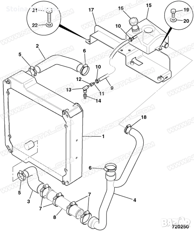834/10808  Водно съединение JCB  526-55  528-70    ДЖСБ  Перкинс  Perkins, снимка 1