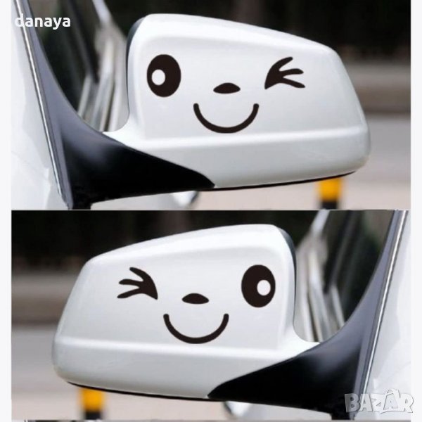 2265 Забавен стикер за кола намигващо човече, комплект от 2 броя, снимка 1